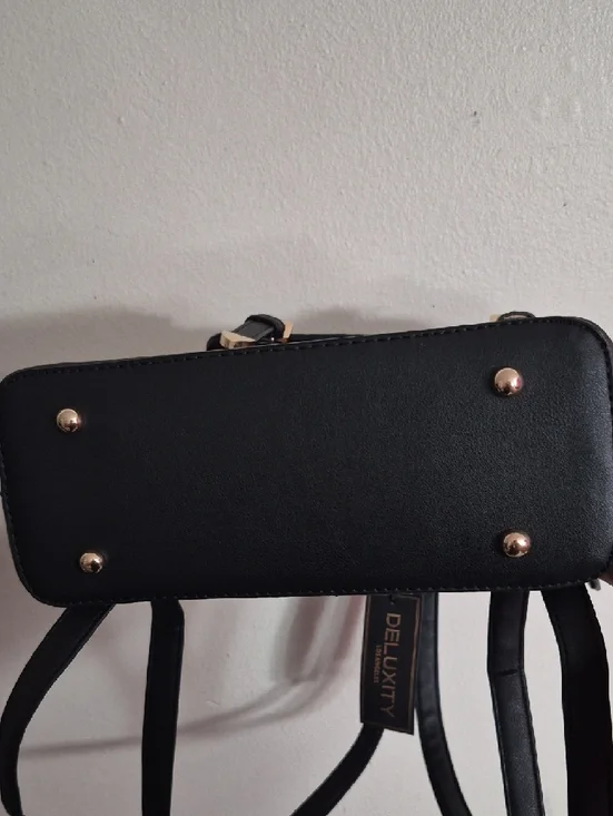 Women's Colorblock Backpack in Black and Blush - Picture 11 of 12